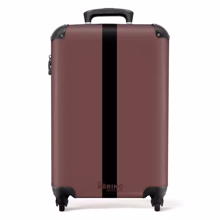 Suitcase - Minimal - Chestnut brown with black stripe — 1