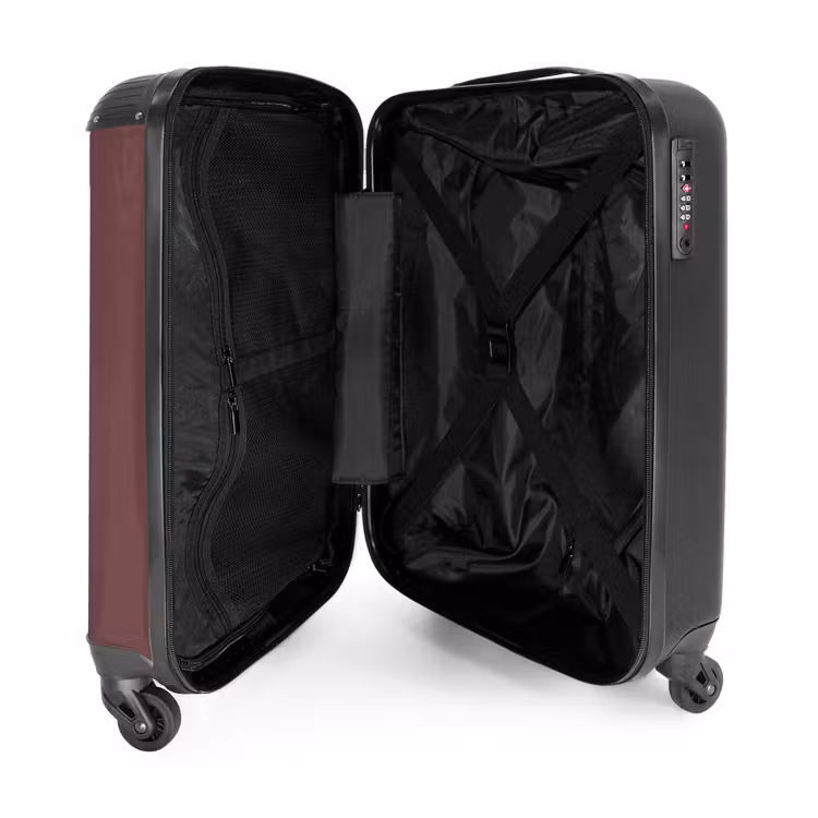 Suitcase - Minimal - Chestnut brown with black stripe — 3