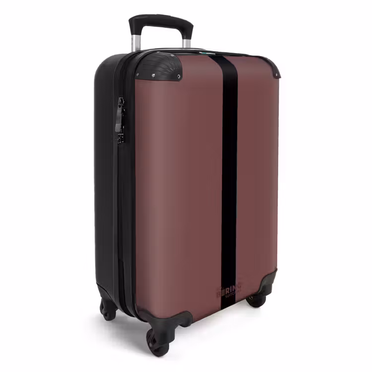 Suitcase - Minimal - Chestnut brown with black stripe — 4