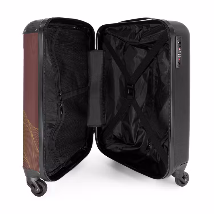 Suitcase - Minimal - Chestnut brown with golden waves — 3