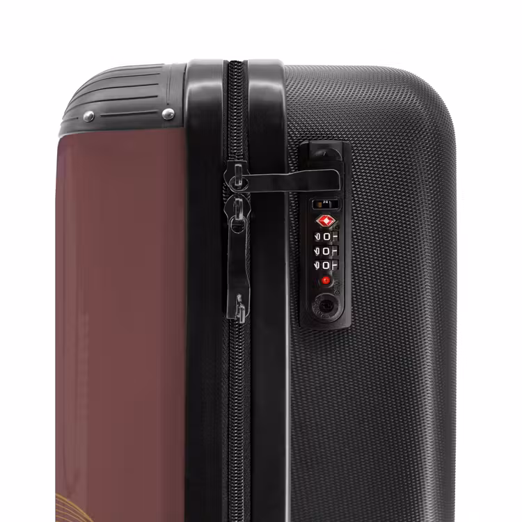 Suitcase - Minimal - Chestnut brown with golden waves — 5