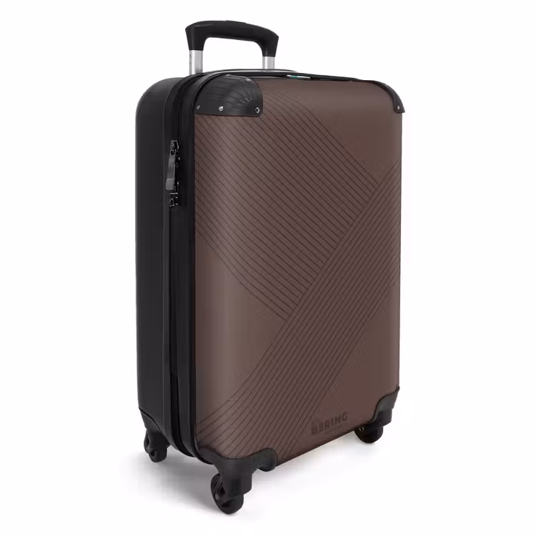 Suitcase - Minimal - Crossing lines on dark brown — 4