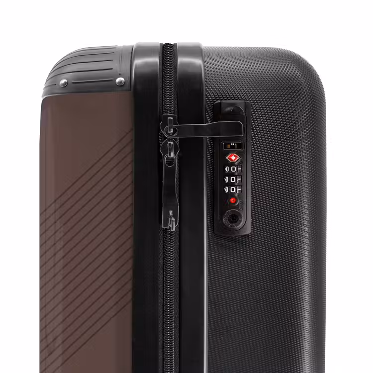 Suitcase - Minimal - Crossing lines on dark brown — 5