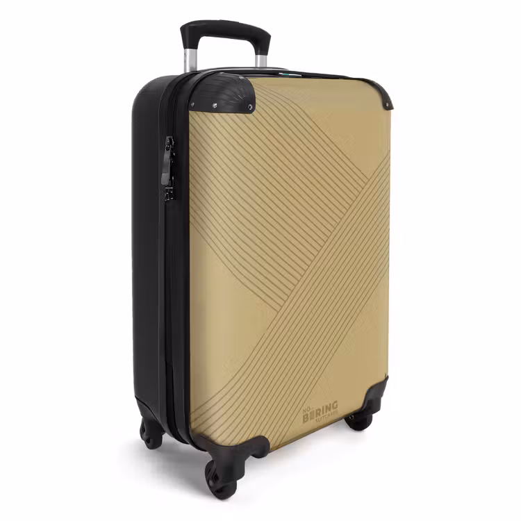 Suitcase - Minimal - Crossing lines on golden beige — 4