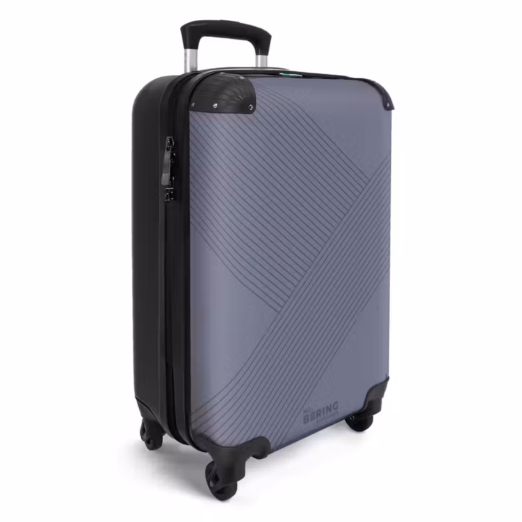 Suitcase - Minimal - Crossing lines on gray-blue — 4