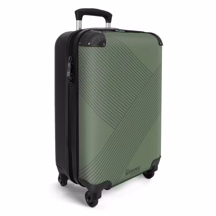 Suitcase - Minimal - Crossing lines on gray-green — 4
