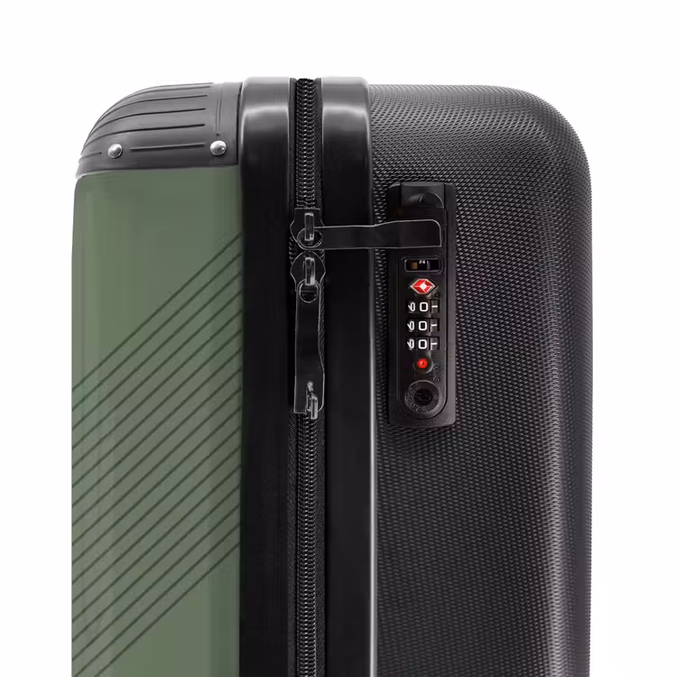 Suitcase - Minimal - Crossing lines on gray-green — 5