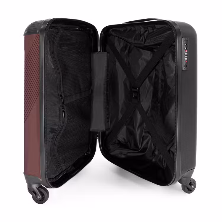 Suitcase - Minimal - Crossing lines on old pink — 3