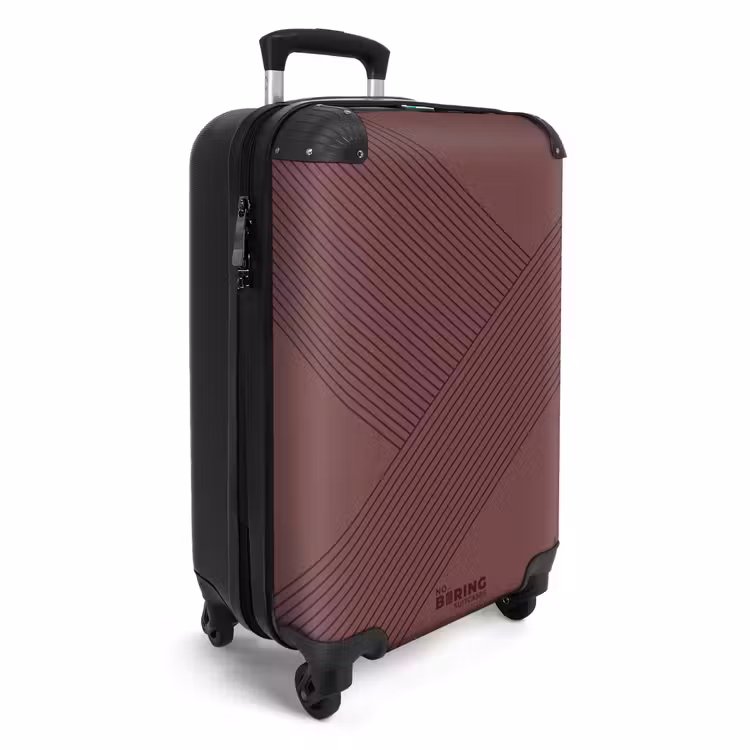 Suitcase - Minimal - Crossing lines on old pink — 4