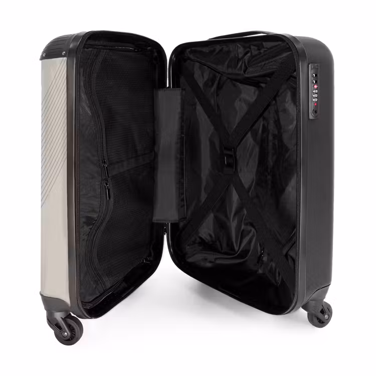 Suitcase - Minimal - Crossing lines on taupe — 3