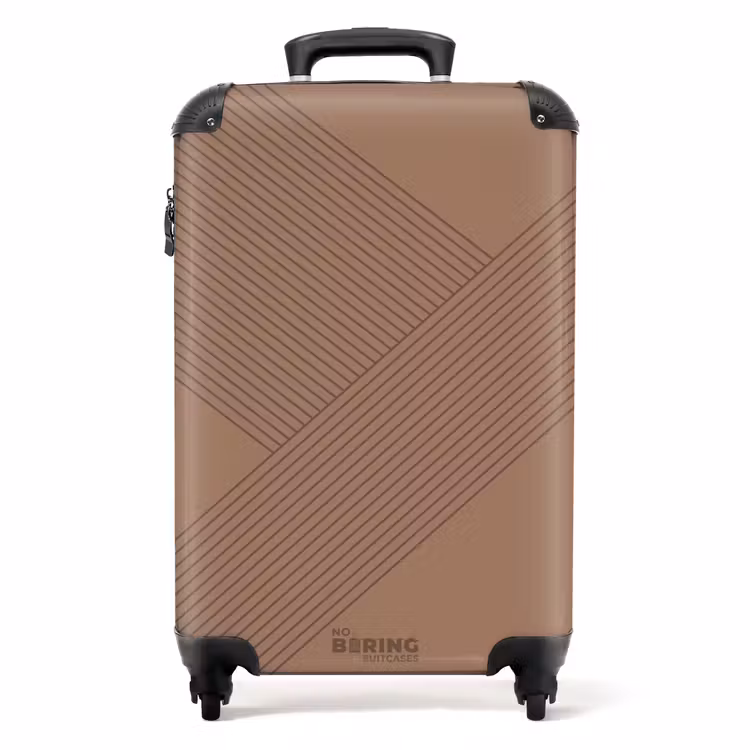 Suitcase - Minimal - Crossing lines on warm brown — 1