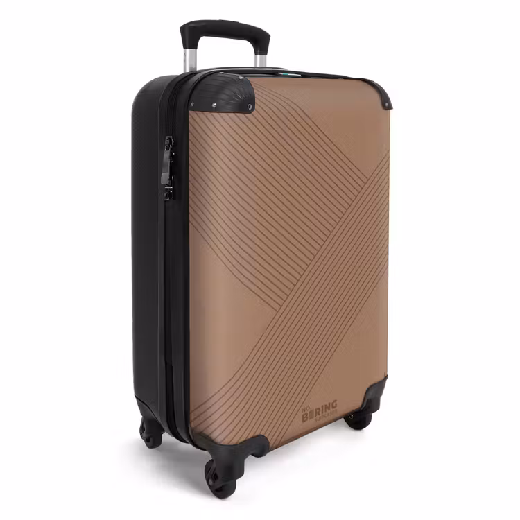 Suitcase - Minimal - Crossing lines on warm brown — 4