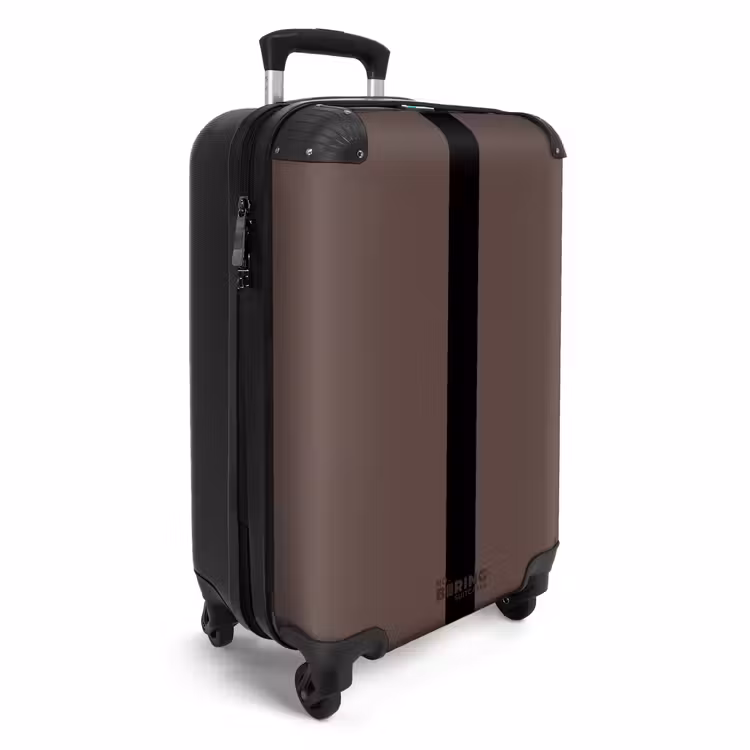 Suitcase - Minimal - Dark brown with black stripe — 4