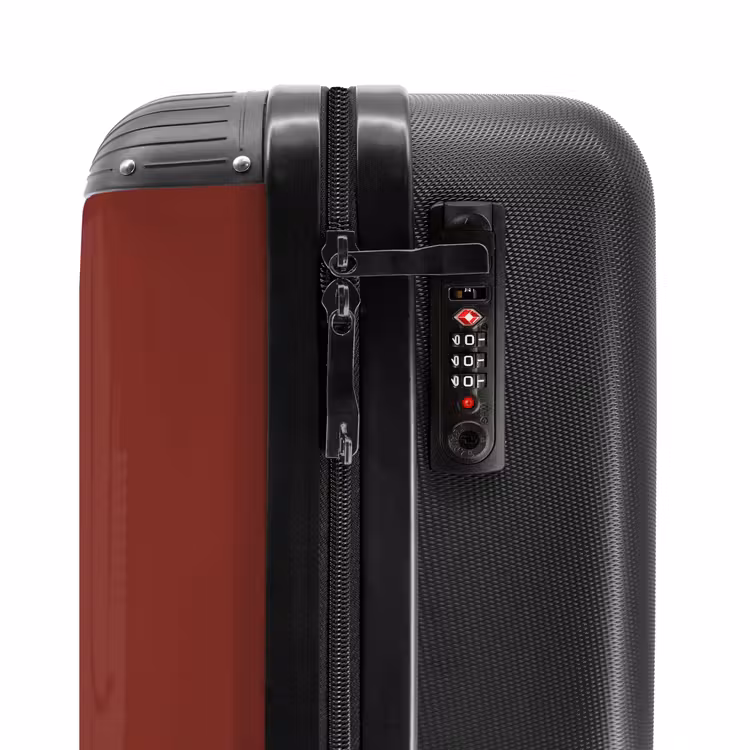 Suitcase - Minimal - Dark red with black stripe — 5