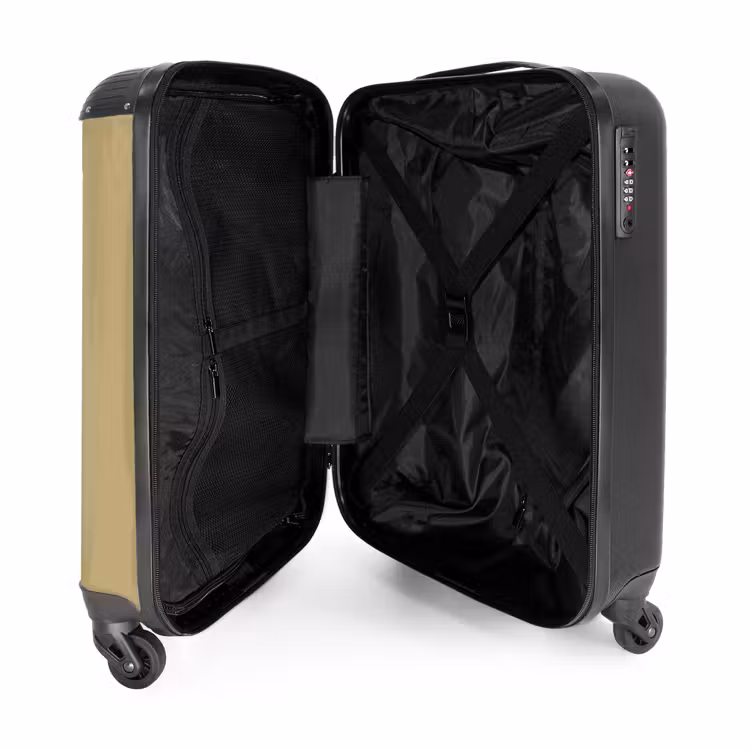 Suitcase - Minimal - Golden brown with black stripe — 3