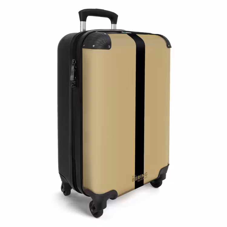 Suitcase - Minimal - Golden brown with black stripe — 4