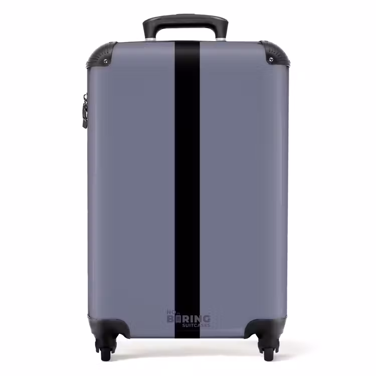 Suitcase - Minimal - Gray-blue with black stripe — 1