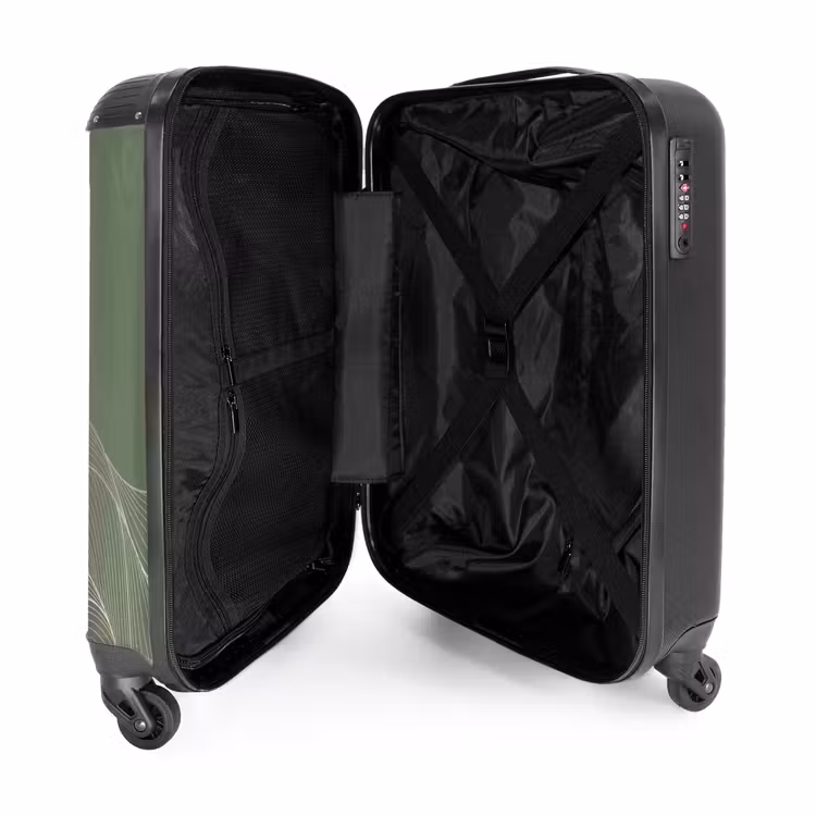 Suitcase - Minimal - gray-green with waves — 3