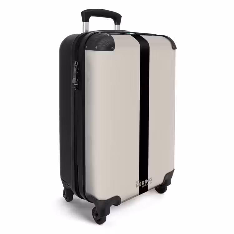 Suitcase - Minimal - Light beige with black stripe — 4