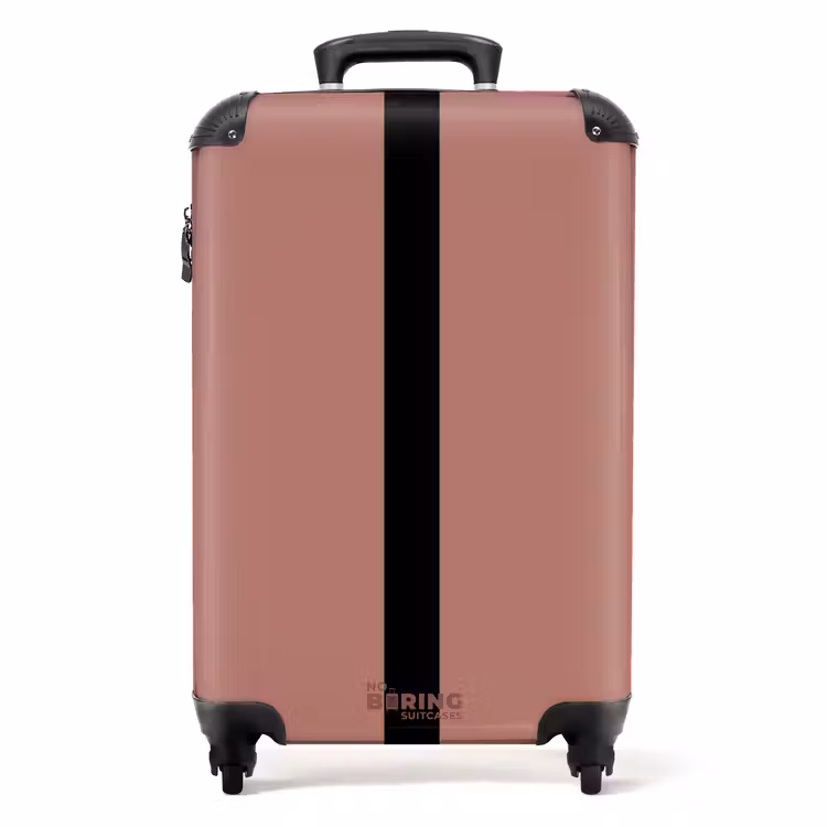 Suitcase - Minimal - Rosewood with black stripe — 1