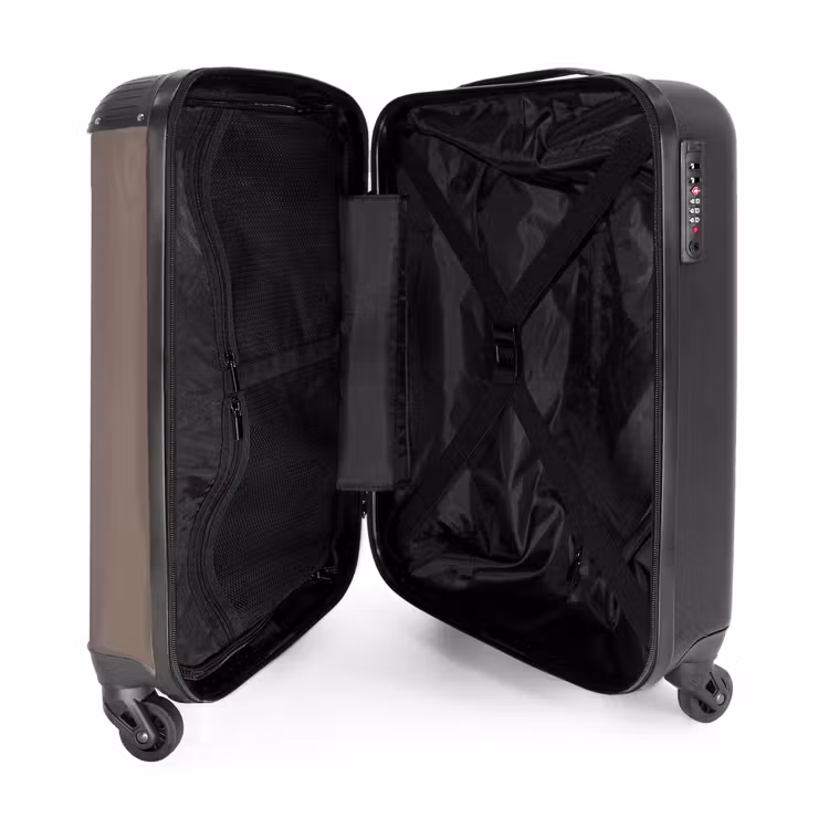 Suitcase - Minimal - Taupe with black stripe — 3