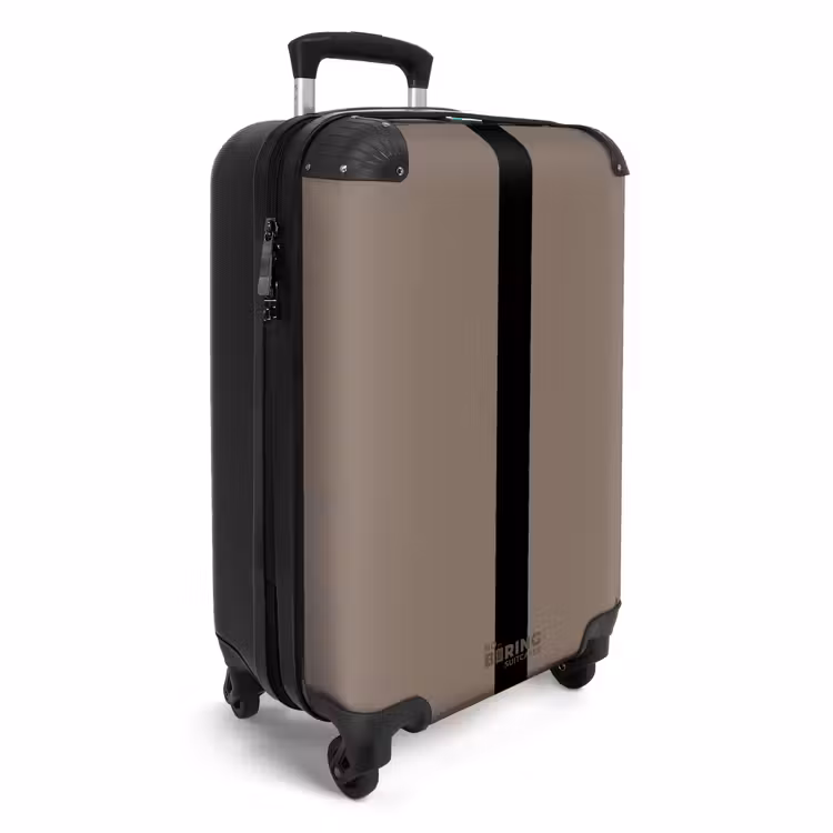 Suitcase - Minimal - Taupe with black stripe — 4