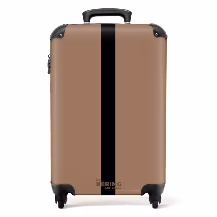 Suitcase - Minimal - Warm brown with black stripe — 1