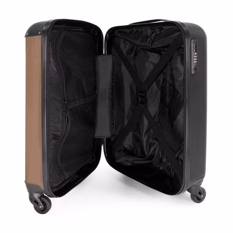 Suitcase - Minimal - Warm brown with black stripe — 3
