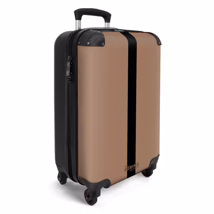 Suitcase - Minimal - Warm brown with black stripe — 4