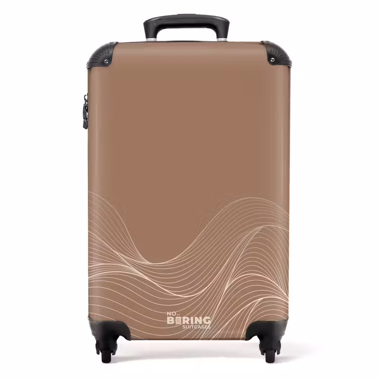 Suitcase - Minimal - Warm brown with waves — 1