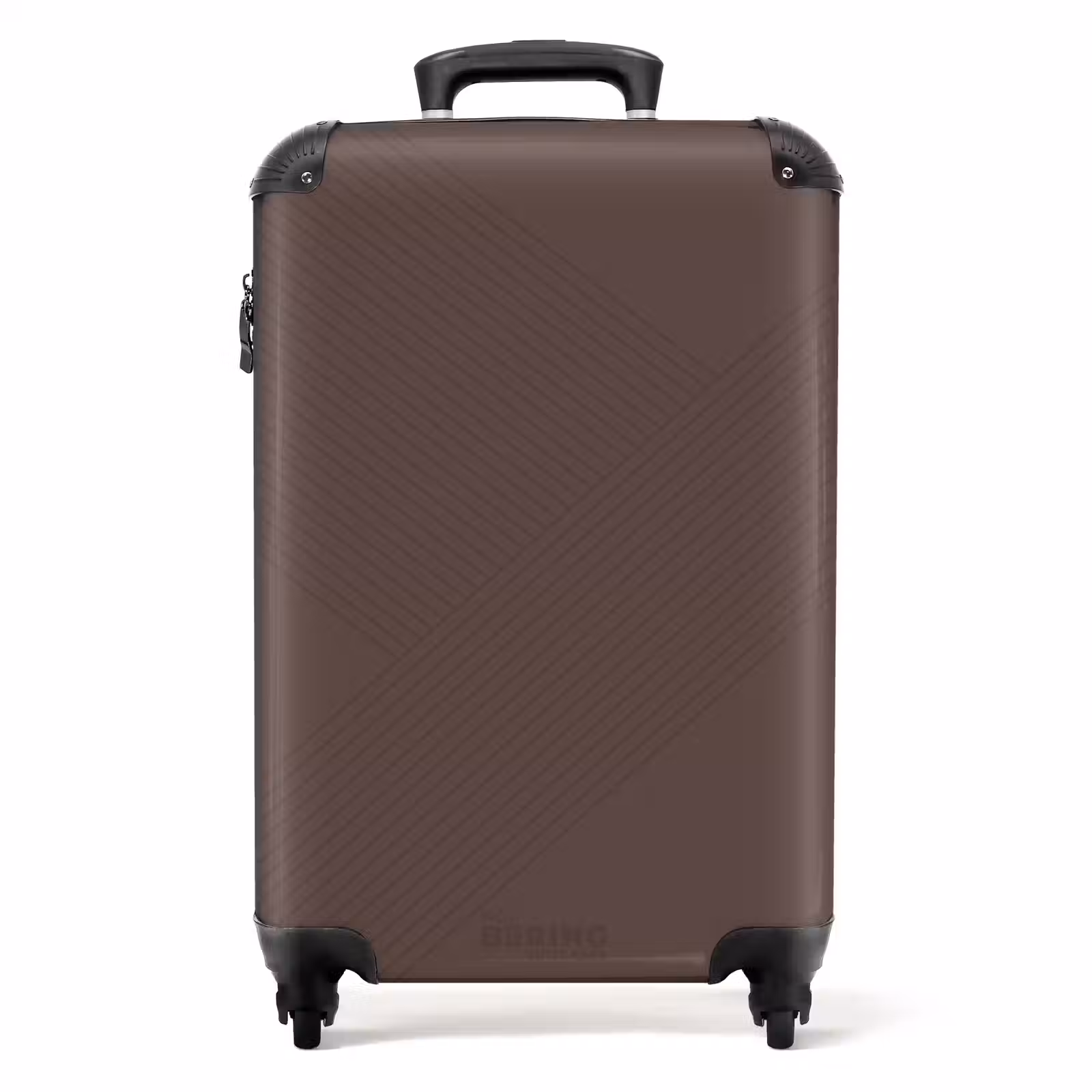 Suitcase - Minimal - Crossing lines on chocolate brown — 1