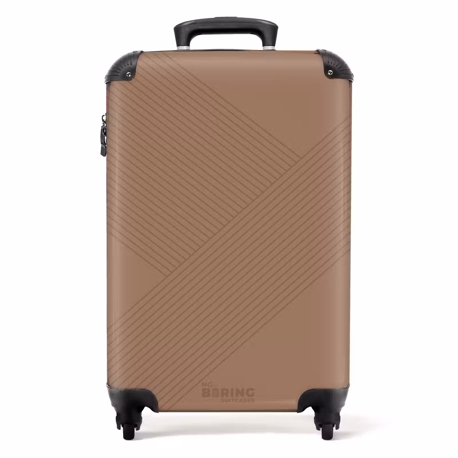 Suitcase - Minimal - Crossing lines on mocha brown — 1