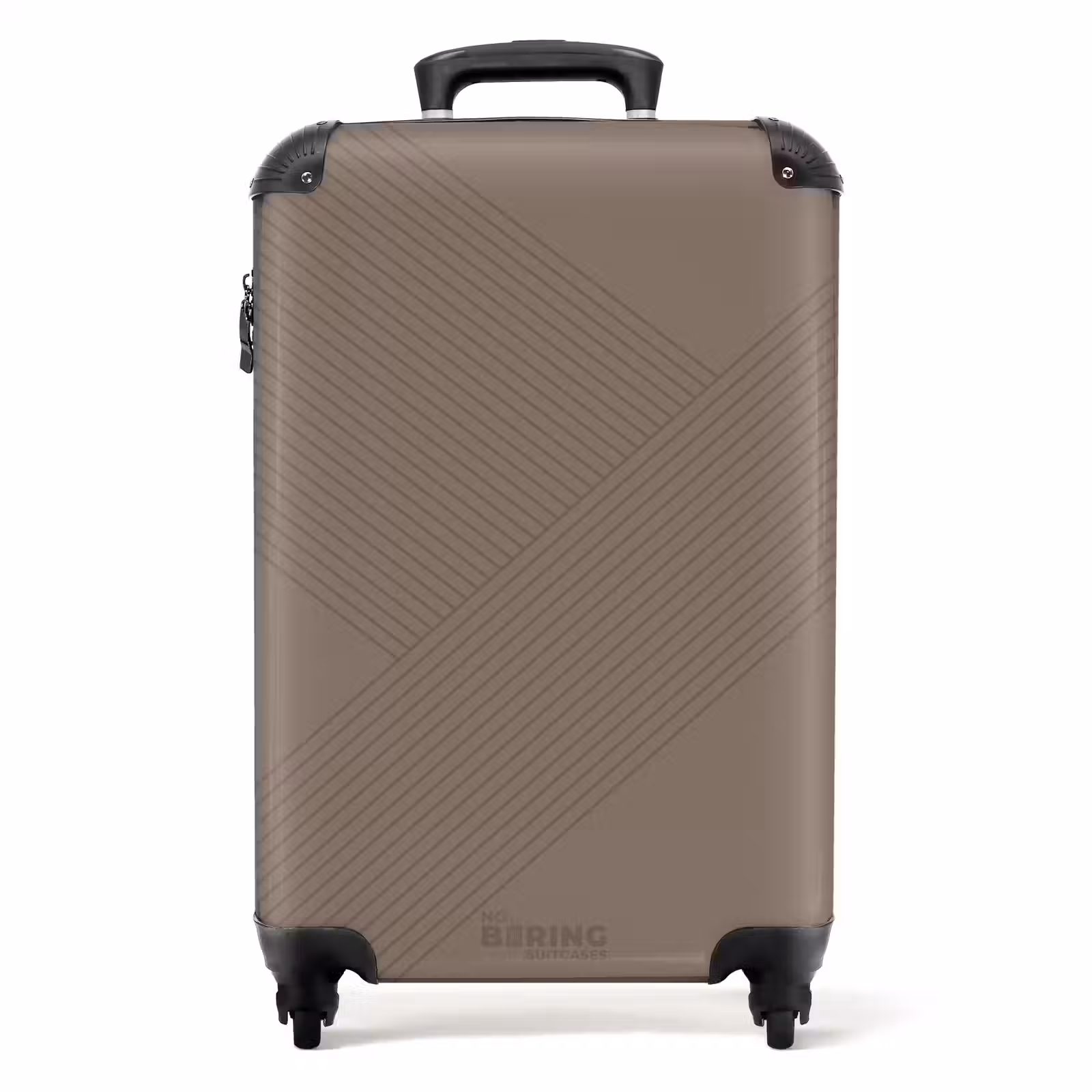 Suitcase - Minimal - Crossing lines on taupe brown — 1