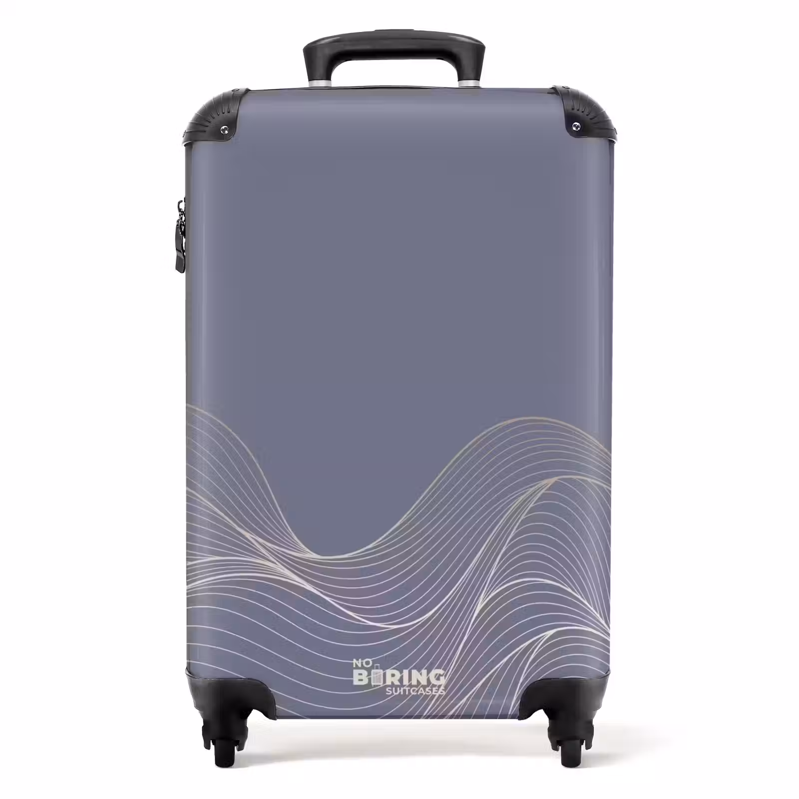 Suitcase - Minimal - Gray-blue with waves — 1