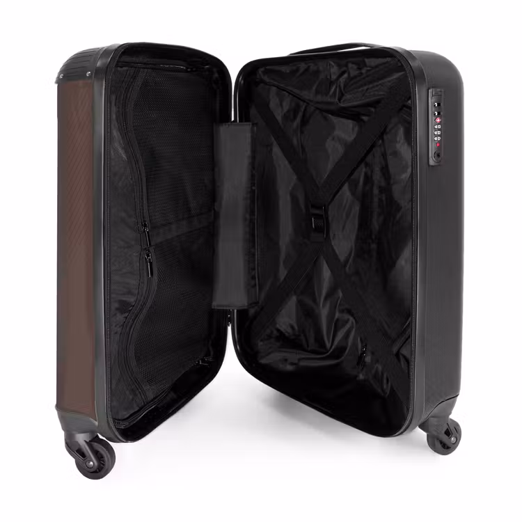 Suitcase - Minimal - Crossing lines on chocolate brown — 3