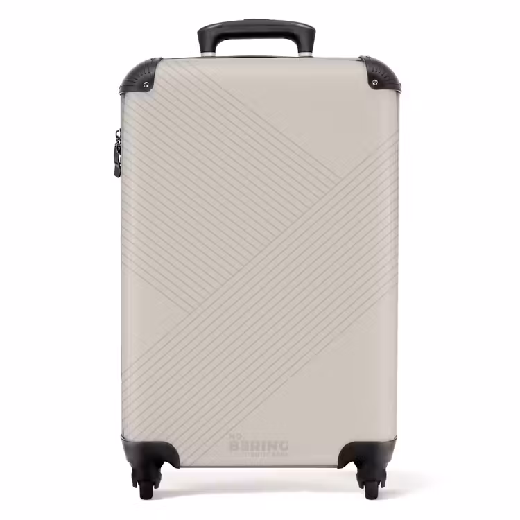 Suitcase - Minimal - Crossing lines on light taupe — 1