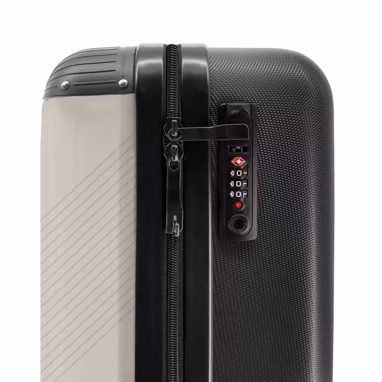 Suitcase - Minimal - Crossing lines on light taupe — 5