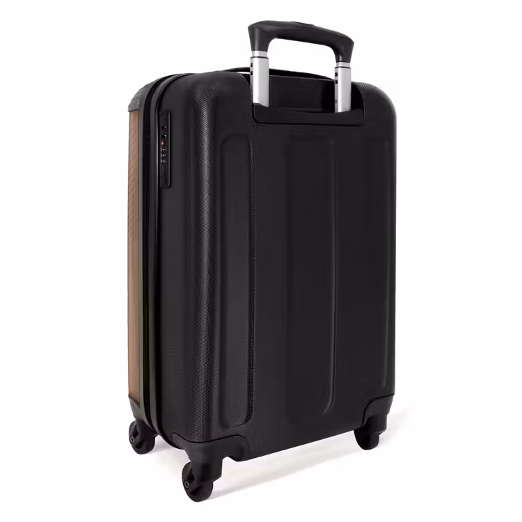 Suitcase - Minimal - Crossing lines on mocha brown — 2