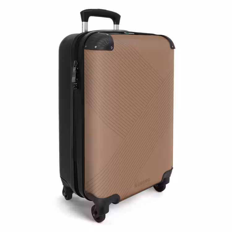 Suitcase - Minimal - Crossing lines on mocha brown — 4