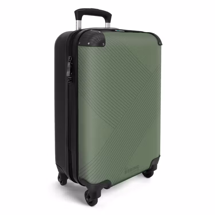 Suitcase - Minimal - Crossing lines on olive green — 4