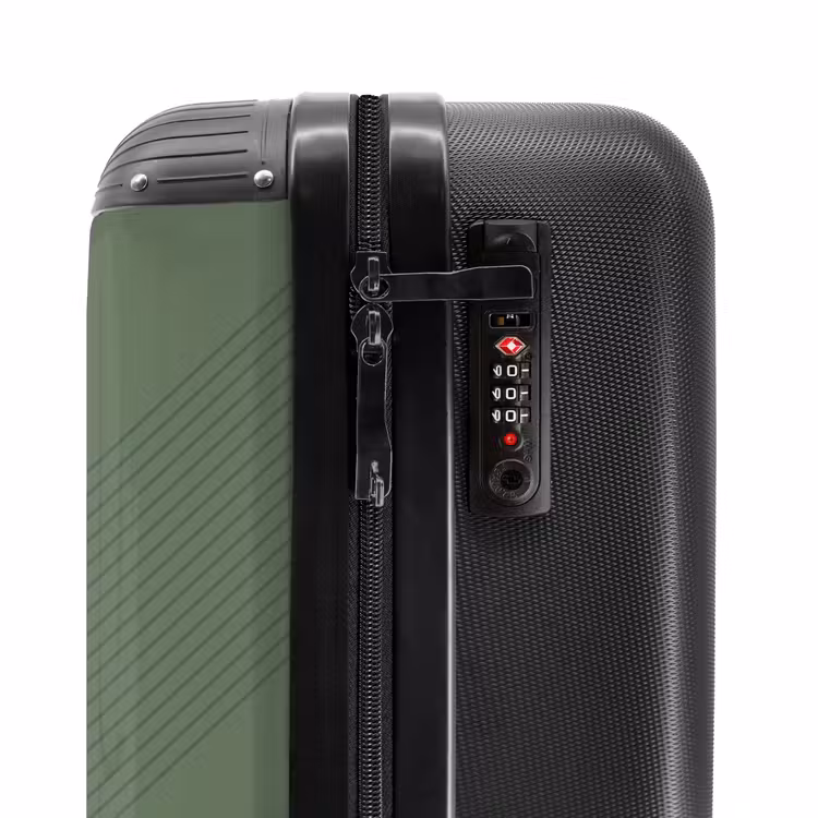 Suitcase - Minimal - Crossing lines on olive green — 5