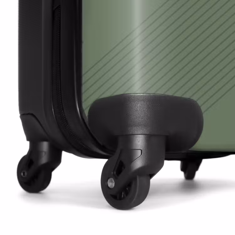 Suitcase - Minimal - Crossing lines on olive green — 6