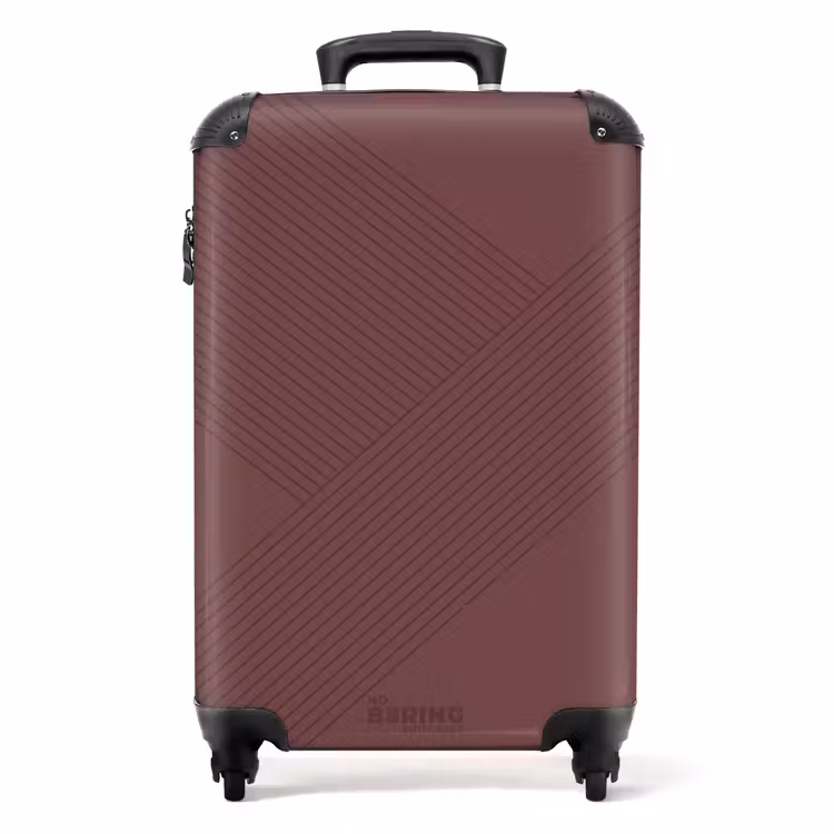 Suitcase - Minimal - Crossing lines on pink brown — 1