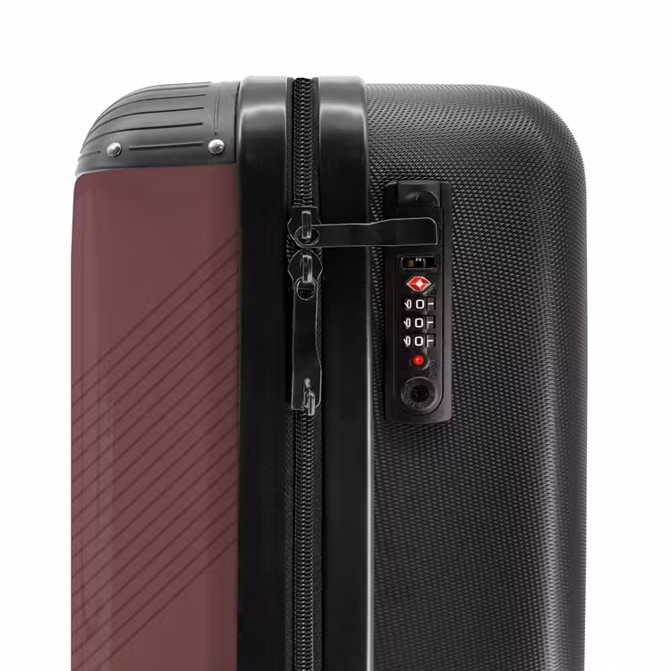 Suitcase - Minimal - Crossing lines on pink brown — 5