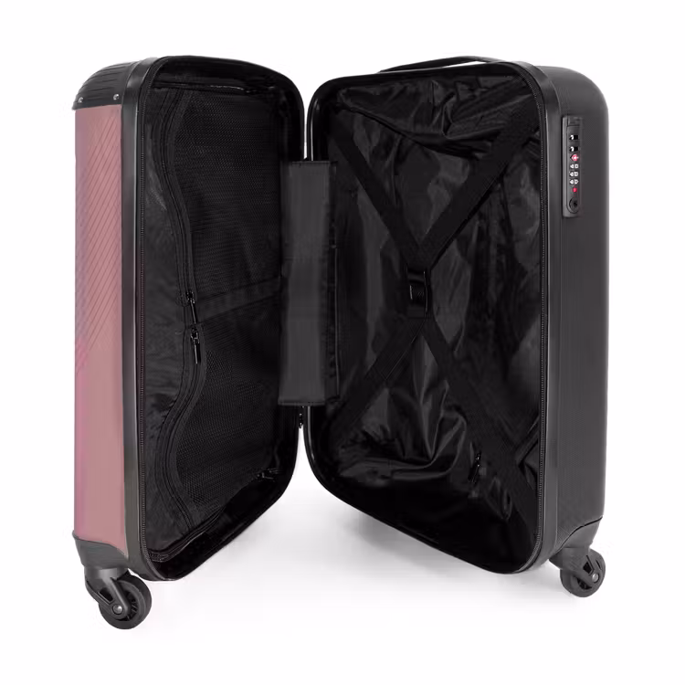 Suitcase - Minimal - Crossing lines on powder pink — 3