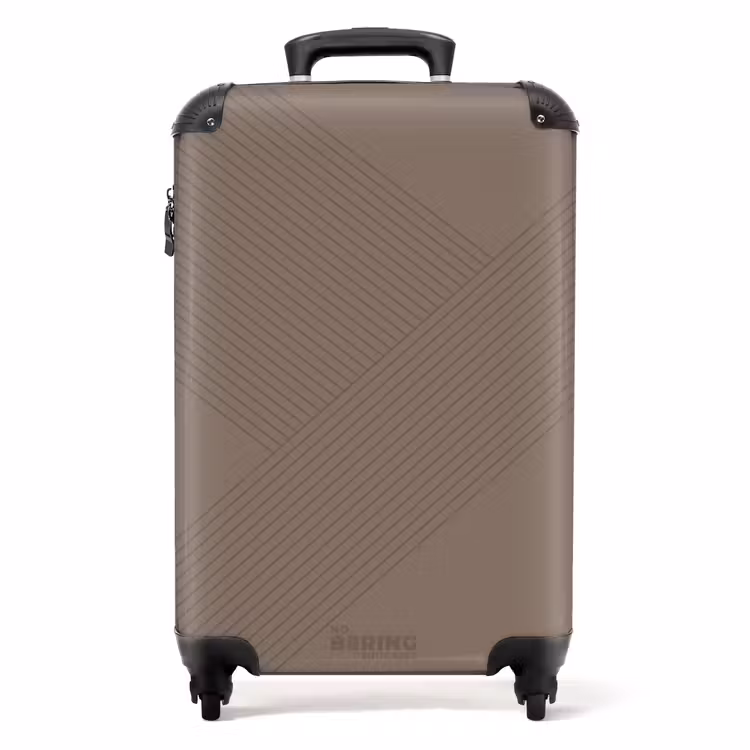 Suitcase - Minimal - Crossing lines on taupe brown — 1