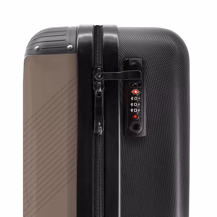Suitcase - Minimal - Crossing lines on taupe brown — 5