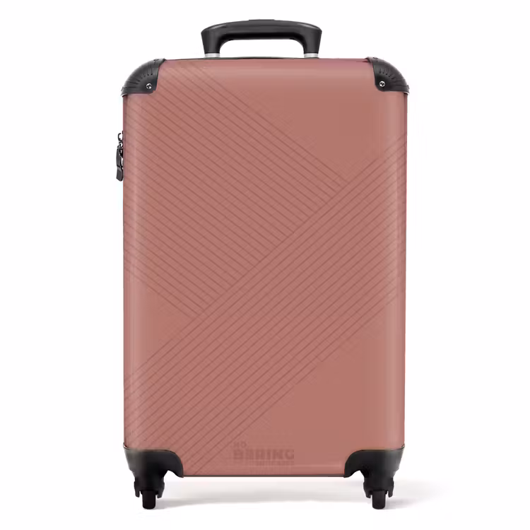 Suitcase - Minimal - Crossing lines on terracotta pink — 1