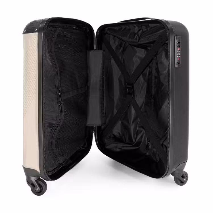 Suitcase - Minimal - Crossing lines on warm beige — 3