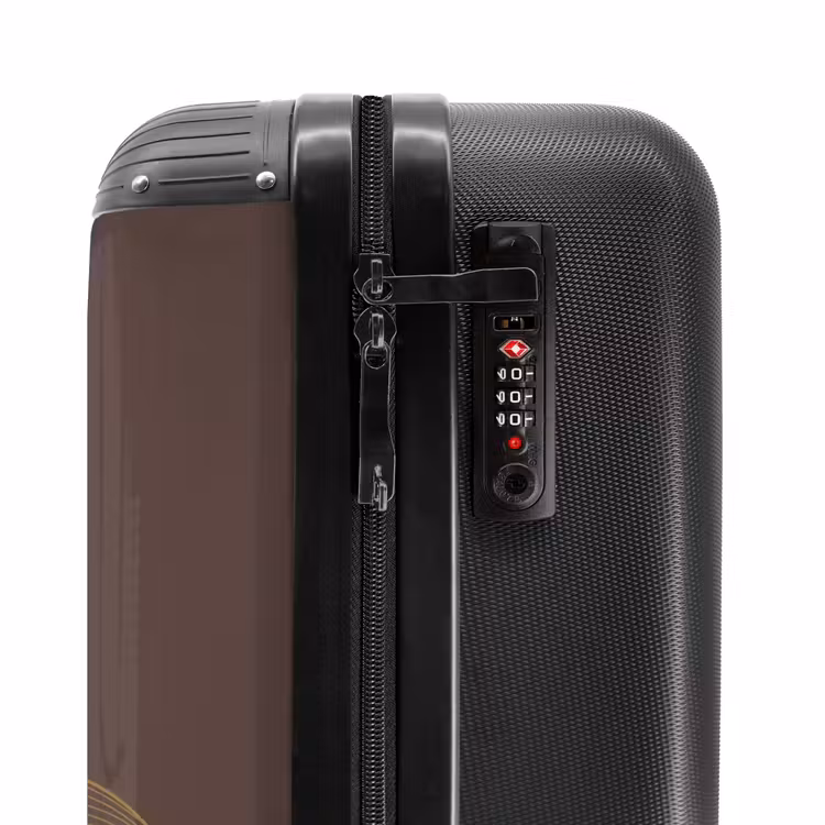 Suitcase - Minimal - Dark brown with gold waves — 5